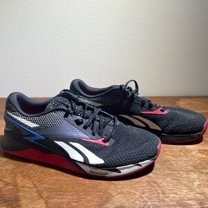 Reebok Nano X3 Black and Red Athletic Shoes
